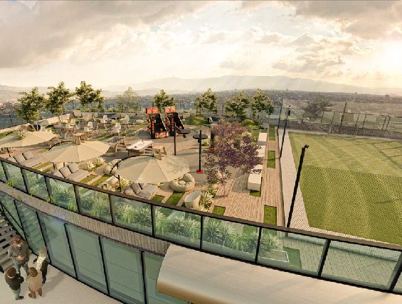 Render arquitectónico de un espacio interior