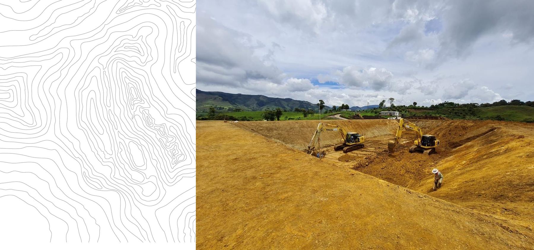 Movimiento de tierras con excavadoras en un proyecto de EY Ingeniería y Construcción
